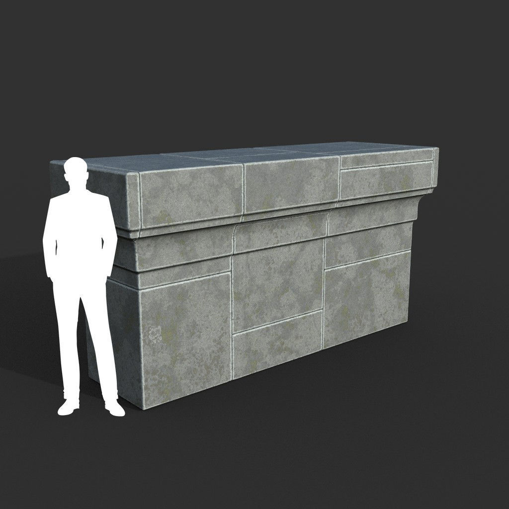 Low poly Ancient Roman Ruin Construction Pack - White Granite Low-poly 3D model_58