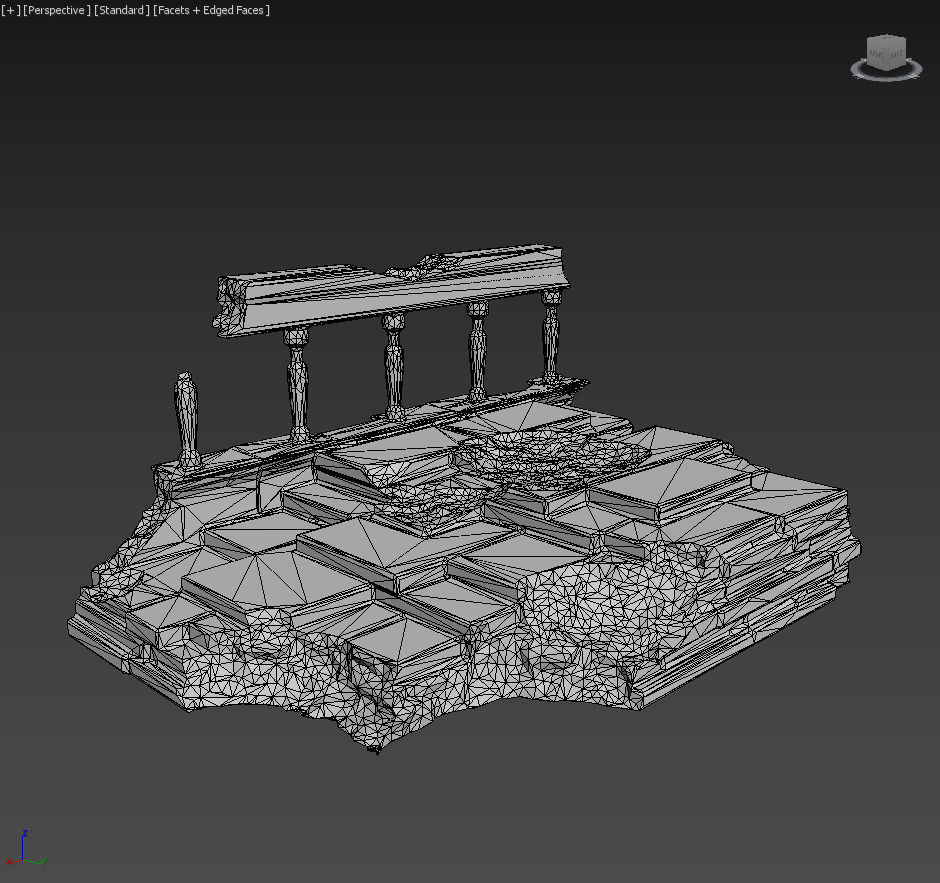 Low poly Ancient Roman Ruin Construction Pack - White Granite Low-poly 3D model_33