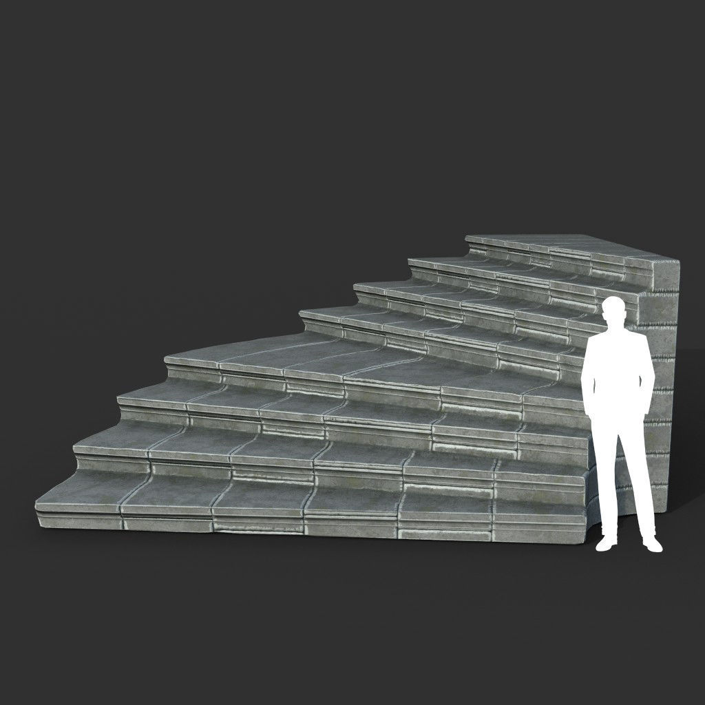 Low poly Ancient Roman Ruin Construction Pack - White Granite Low-poly 3D model_50