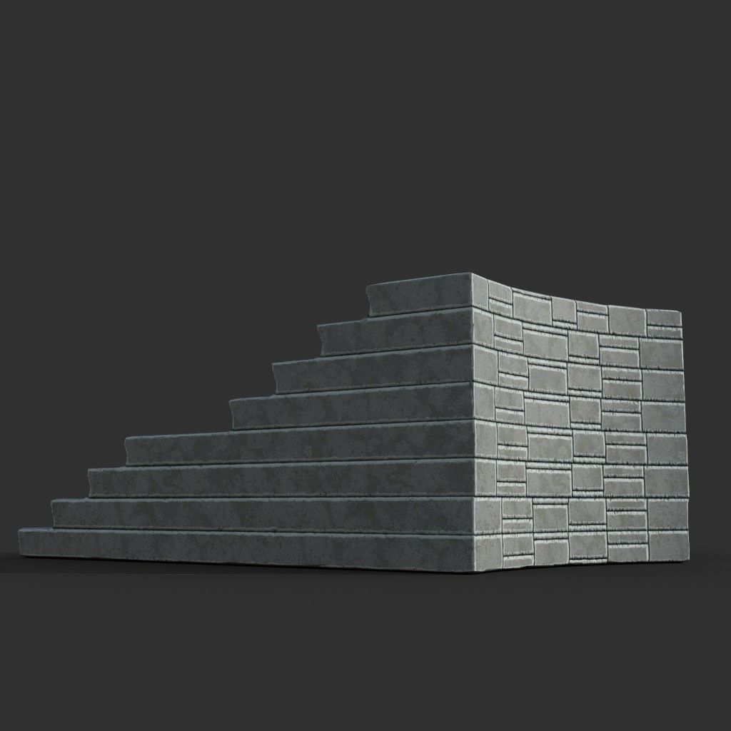 Low poly Ancient Roman Ruin Construction Pack - White Granite Low-poly 3D model_56