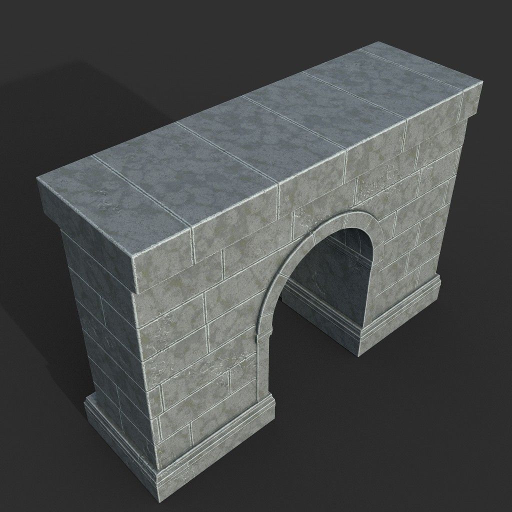 Low poly Ancient Roman Ruin Construction Pack - White Granite Low-poly 3D model_8