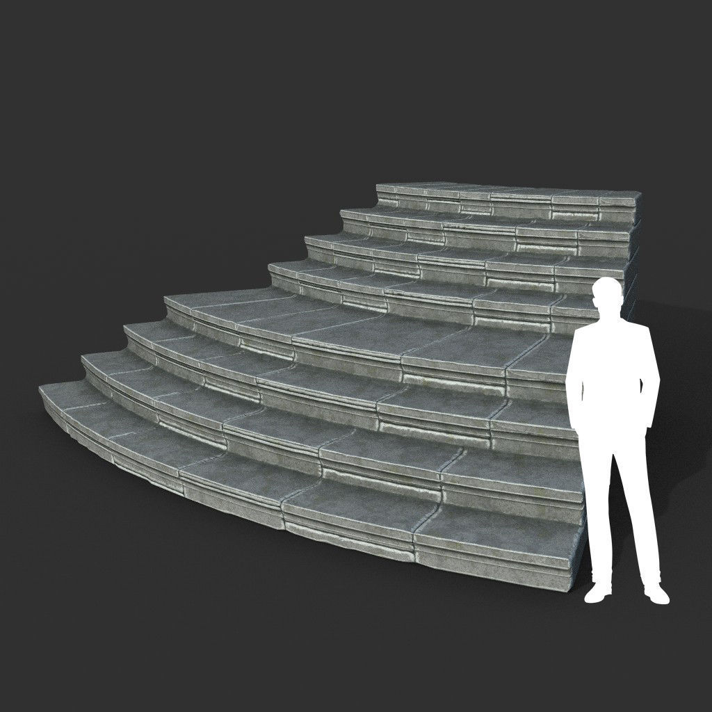 Low poly Ancient Roman Ruin Construction Pack - White Granite Low-poly 3D model_54