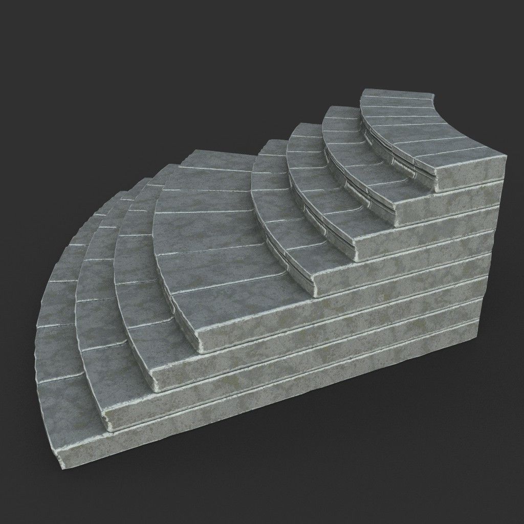 Low poly Ancient Roman Ruin Construction Pack - White Granite Low-poly 3D model_55