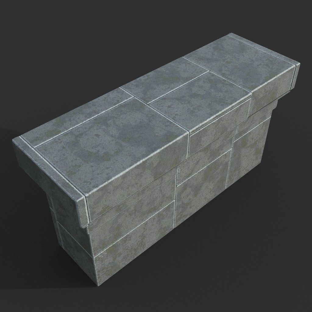 Low poly Ancient Roman Ruin Construction Pack - White Granite Low-poly 3D model_60