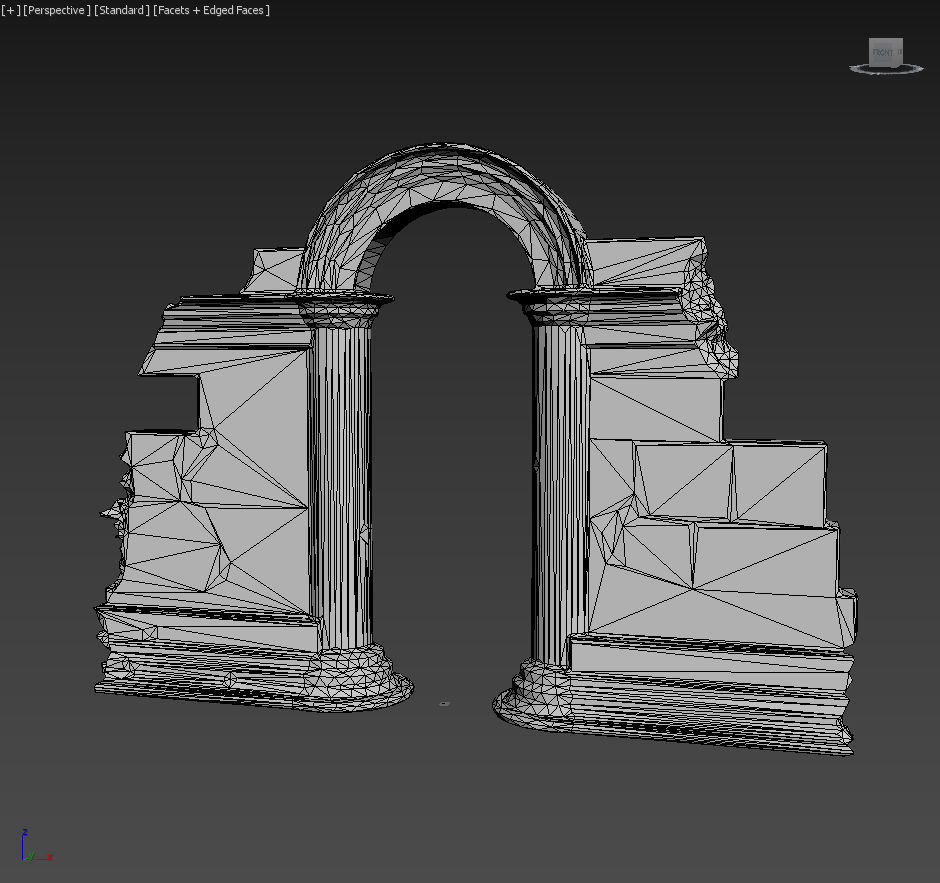 Low poly Ancient Roman Ruin Construction Pack - White Granite Low-poly 3D model_17