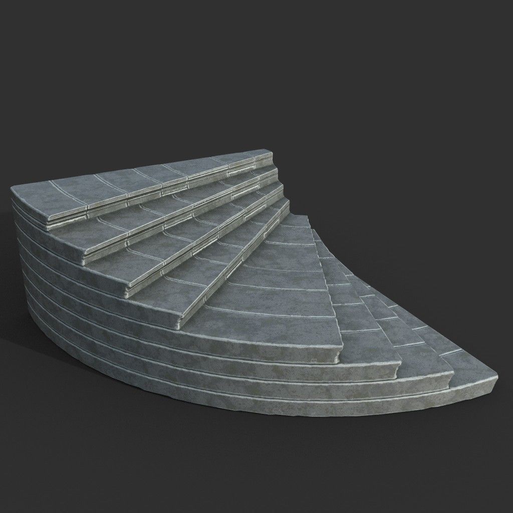 Low poly Ancient Roman Ruin Construction Pack - White Granite Low-poly 3D model_51