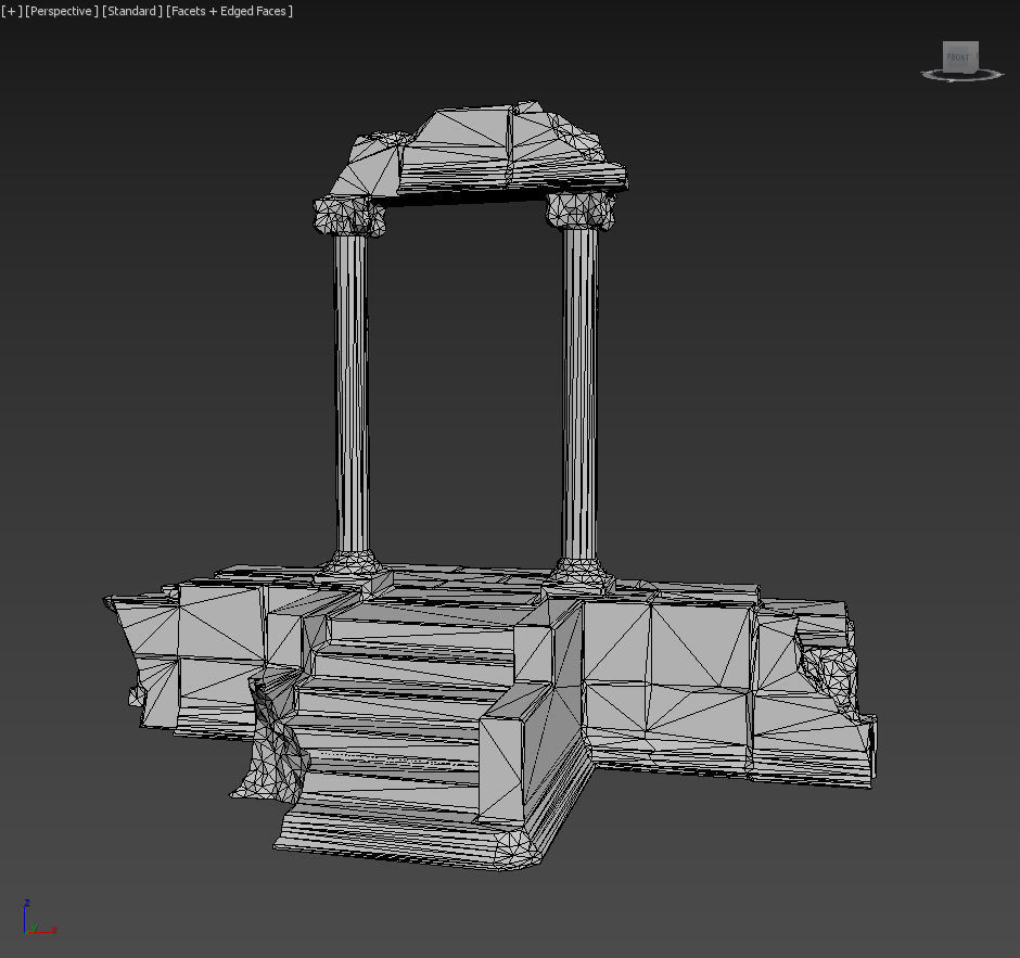 Low poly Ancient Roman Ruin Construction Pack - Desert Low-poly 3D model_25