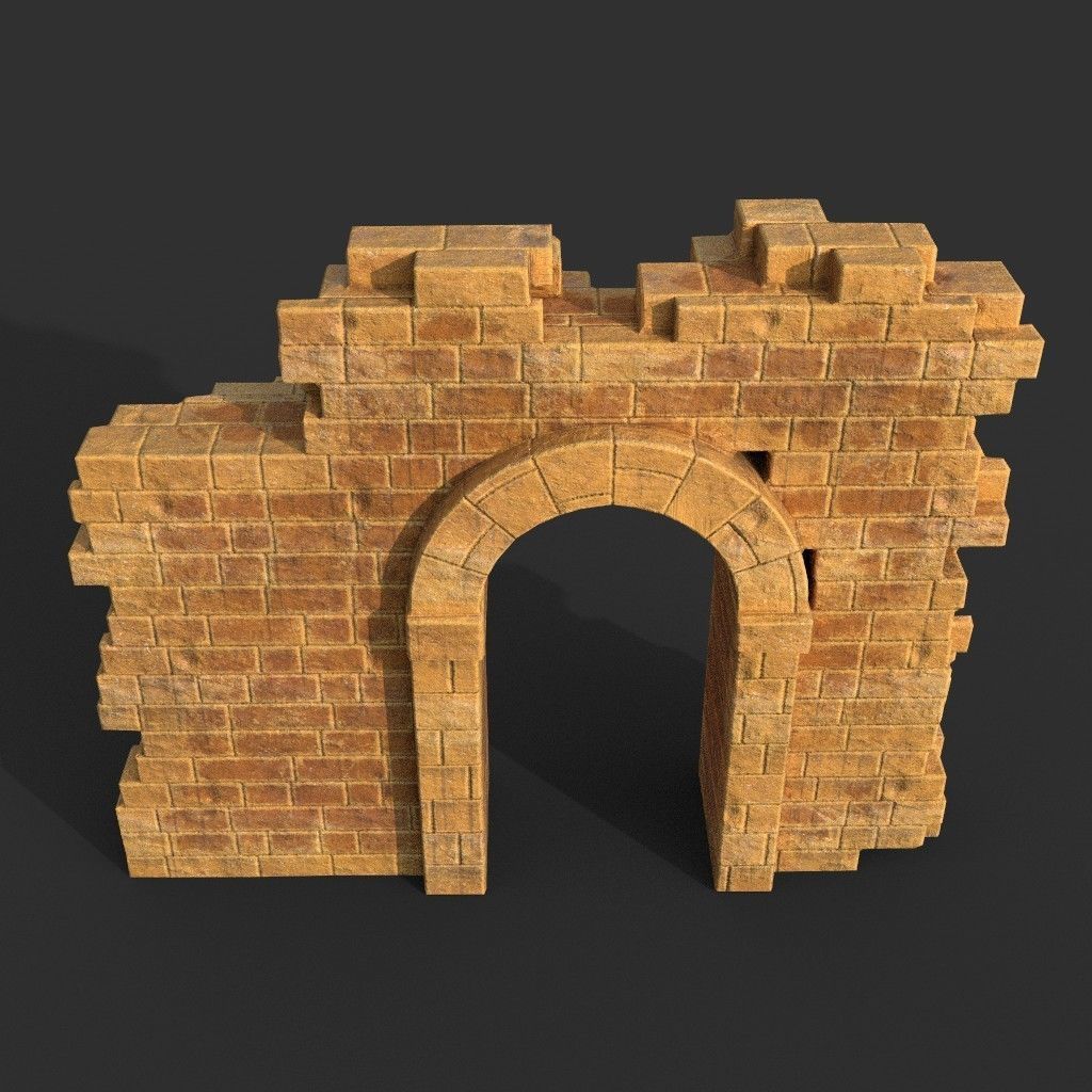 Low poly Ancient Roman Ruin Construction Pack - Desert Low-poly 3D model_36