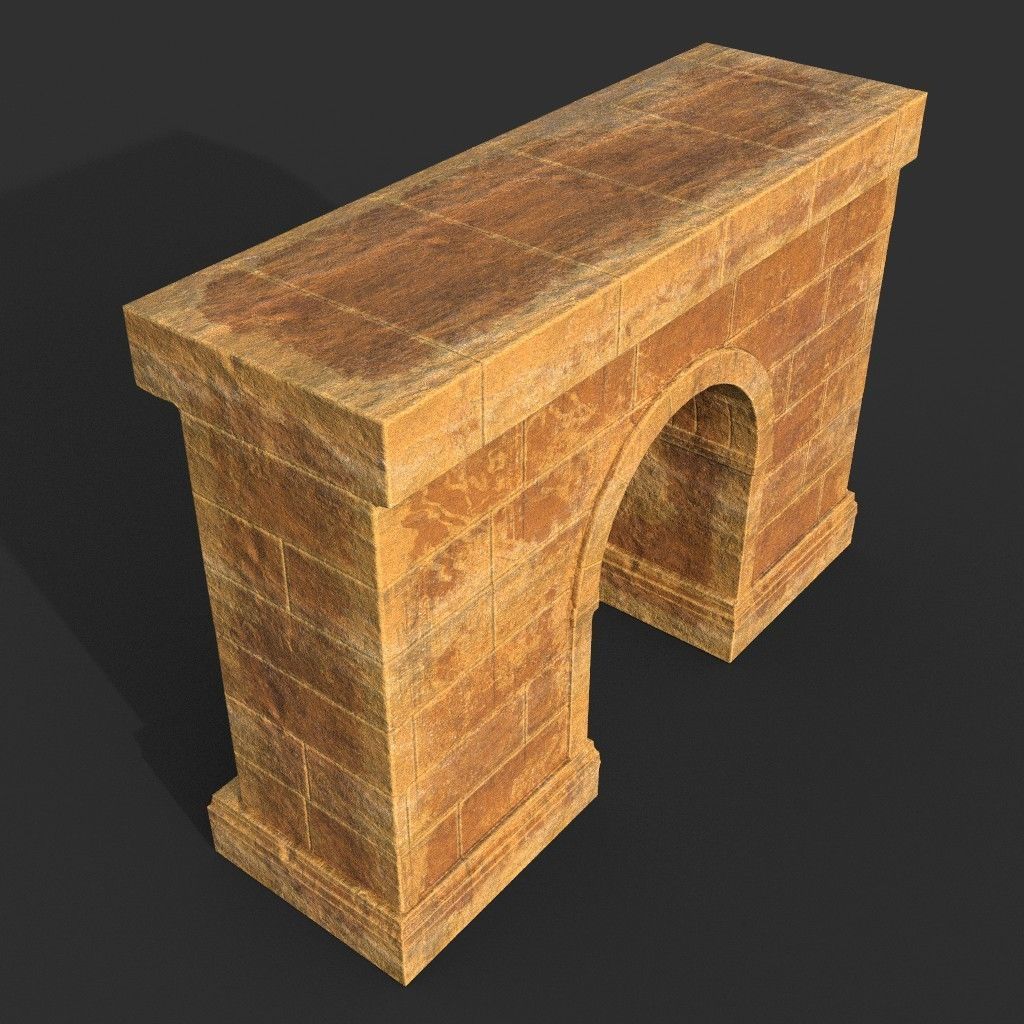 Low poly Ancient Roman Ruin Construction Pack - Desert Low-poly 3D model_8