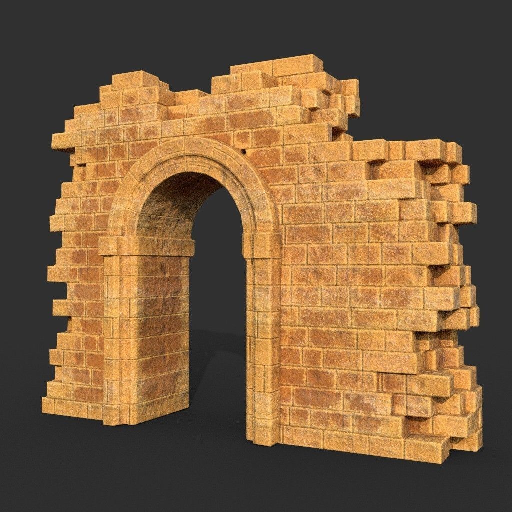 Low poly Ancient Roman Ruin Construction Pack - Desert Low-poly 3D model_34