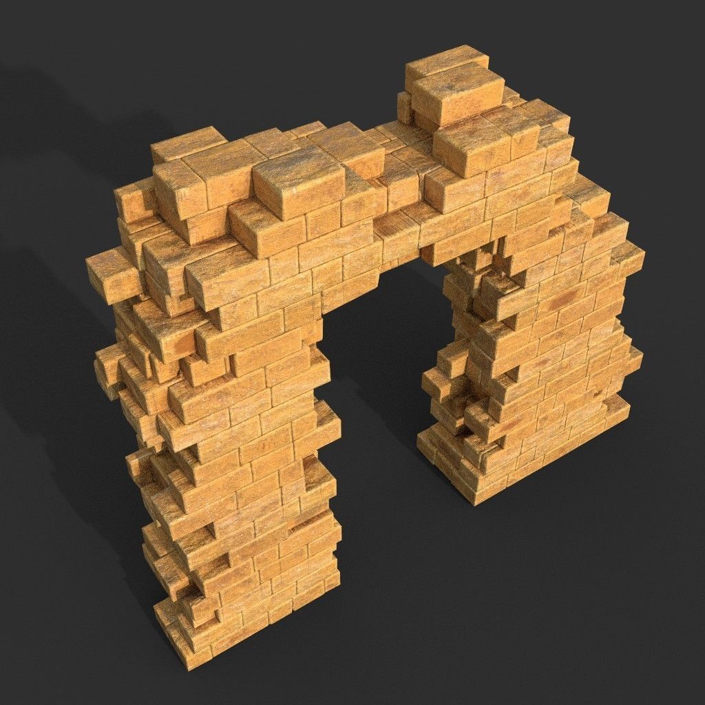 Low poly Ancient Roman Ruin Construction Pack - Desert Low-poly 3D model_40