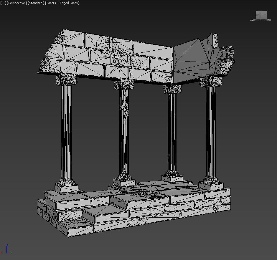 Low poly Ancient Roman Ruin Construction Pack - Desert Low-poly 3D model_5