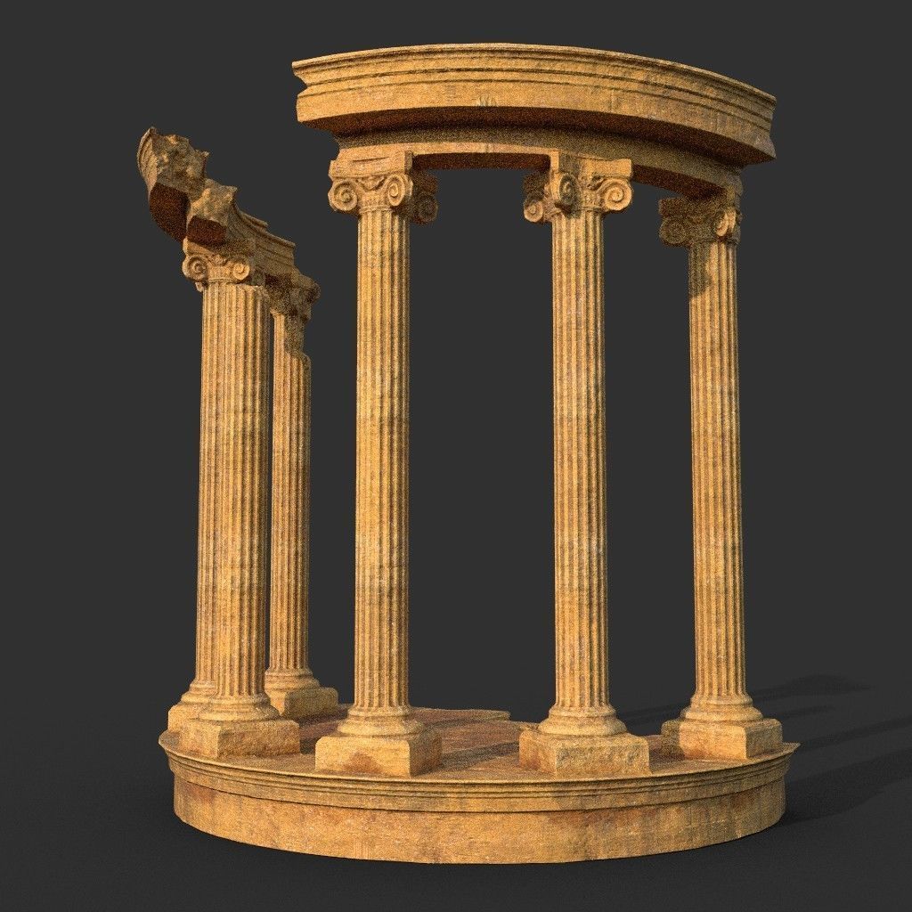 Low poly Ancient Roman Ruin Construction Pack - Desert Low-poly 3D model_18