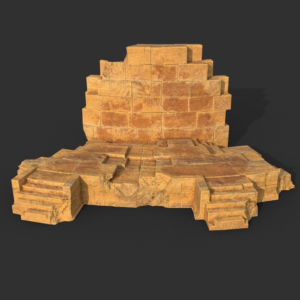 Low poly Ancient Roman Ruin Construction Pack - Desert Low-poly 3D model_26