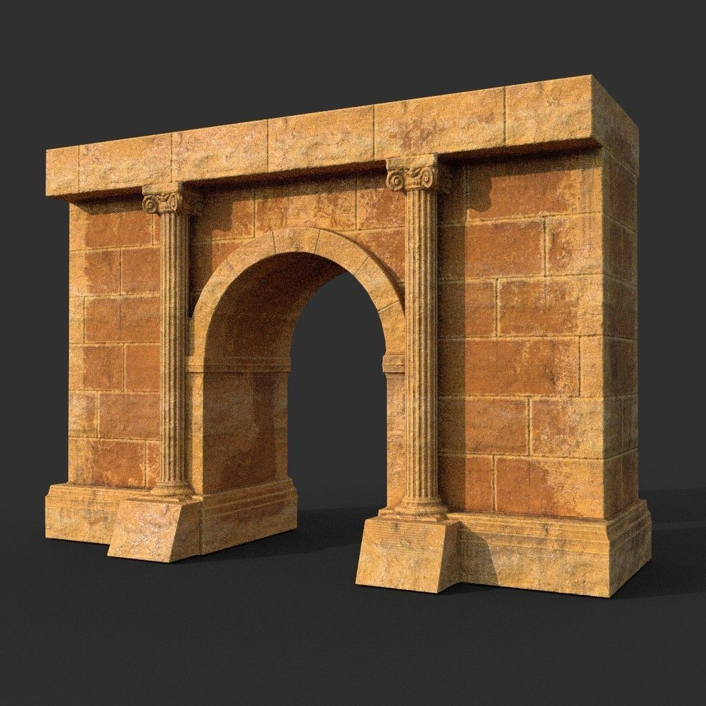 Low poly Ancient Roman Ruin Construction Pack - Desert Low-poly 3D model_6