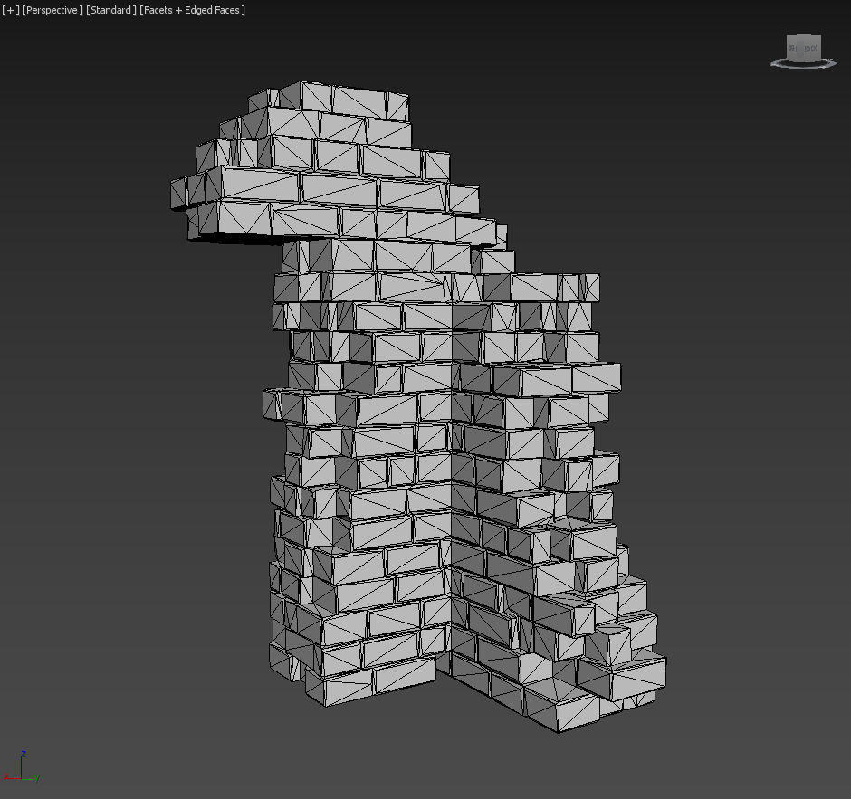 Low poly Ancient Roman Ruin Construction Pack - Brown Mossy Low-poly 3D model_45