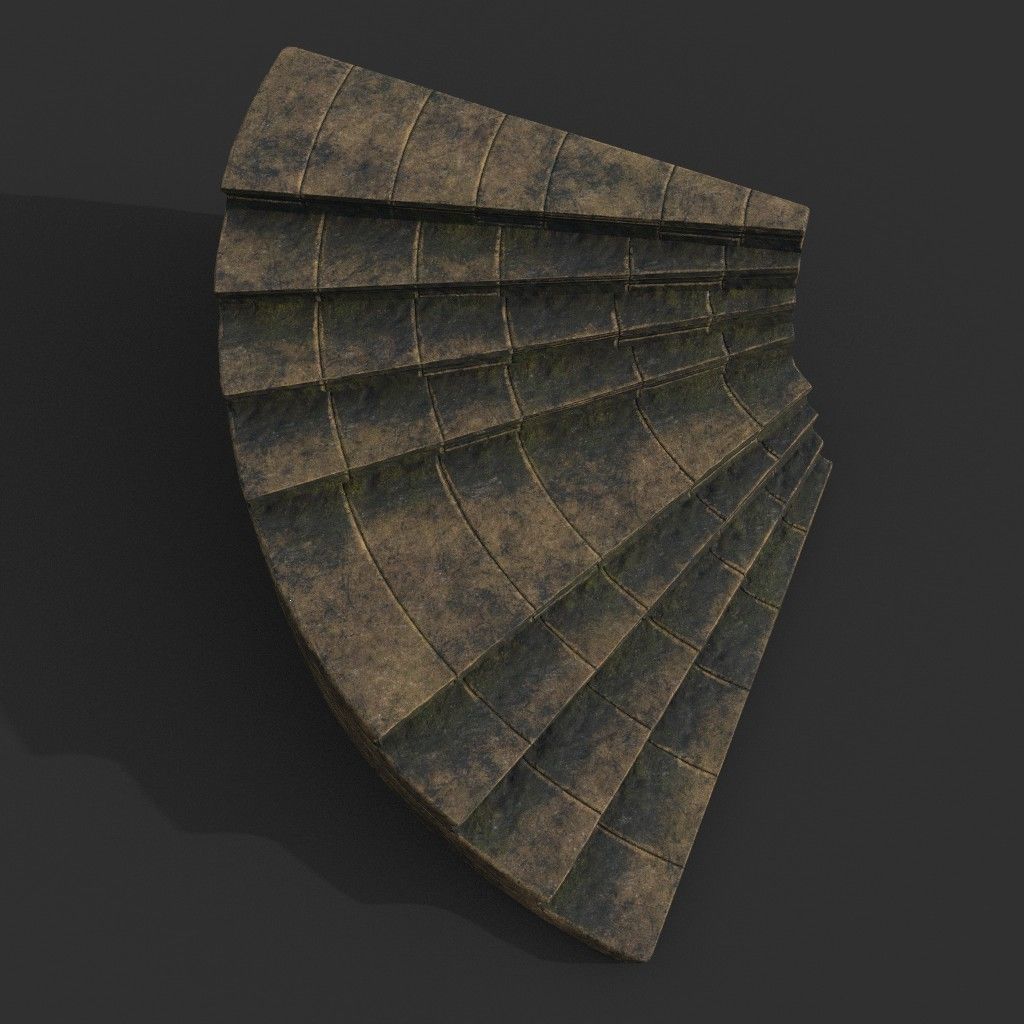 Low poly Ancient Roman Ruin Construction Pack - Brown Mossy Low-poly 3D model_52