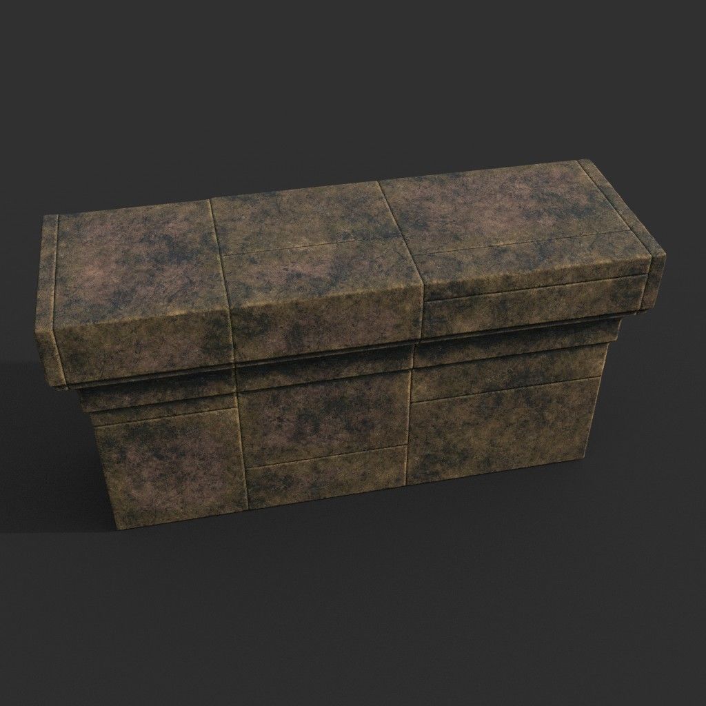 Low poly Ancient Roman Ruin Construction Pack - Brown Mossy Low-poly 3D model_60