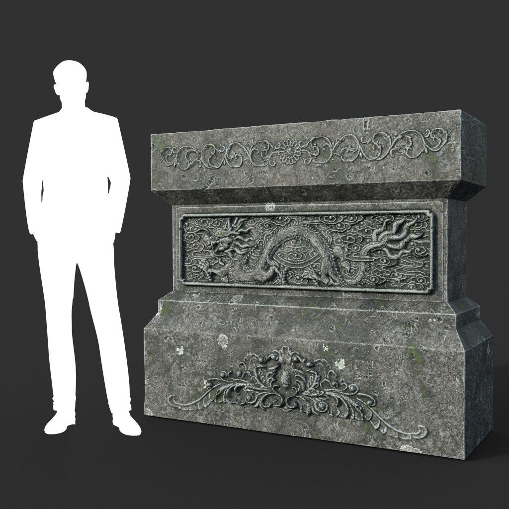 Low poly Ancient Dragon Temple Element Pack Low-poly 3D model_17