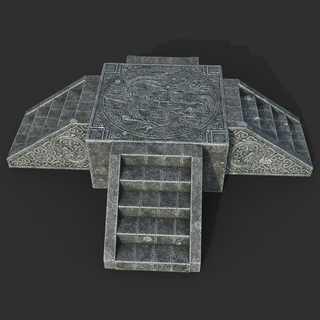 Low poly Ancient Dragon Temple Element Pack Low-poly 3D model_33