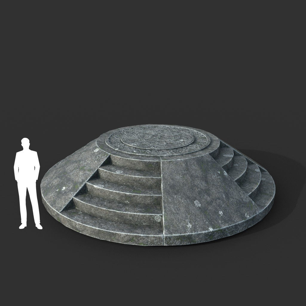 Low poly Ancient Dragon Temple Element Pack Low-poly 3D model_11
