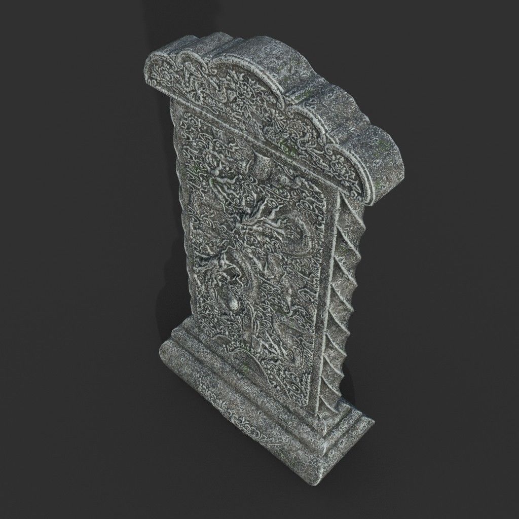 Low poly Ancient Dragon Temple Element Pack Low-poly 3D model_24