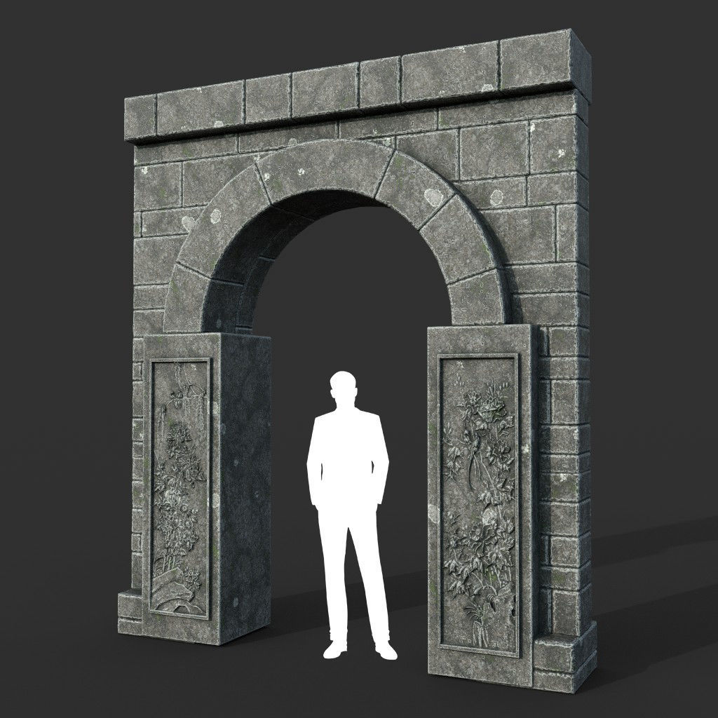 Low poly Ancient Dragon Temple Element Pack Low-poly 3D model_50