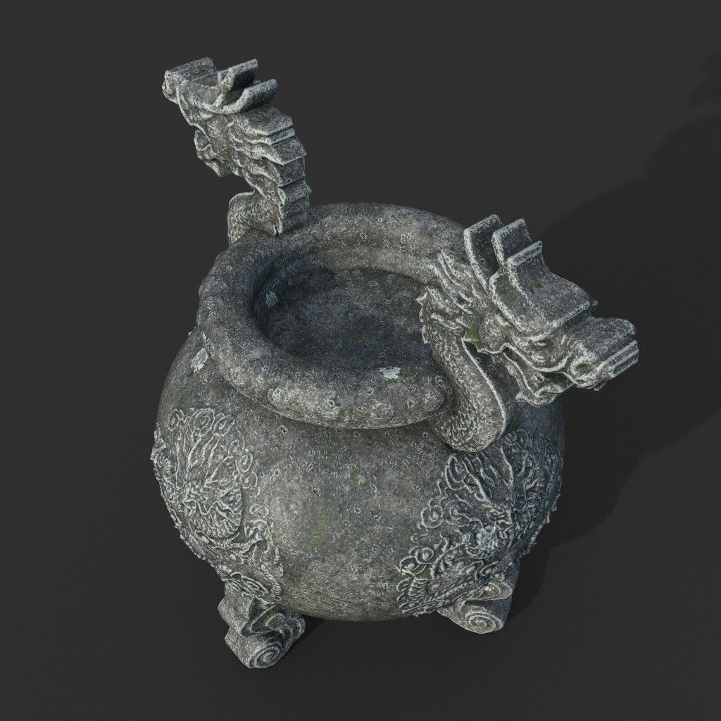 Low poly Ancient Dragon Temple Element Pack Low-poly 3D model_36