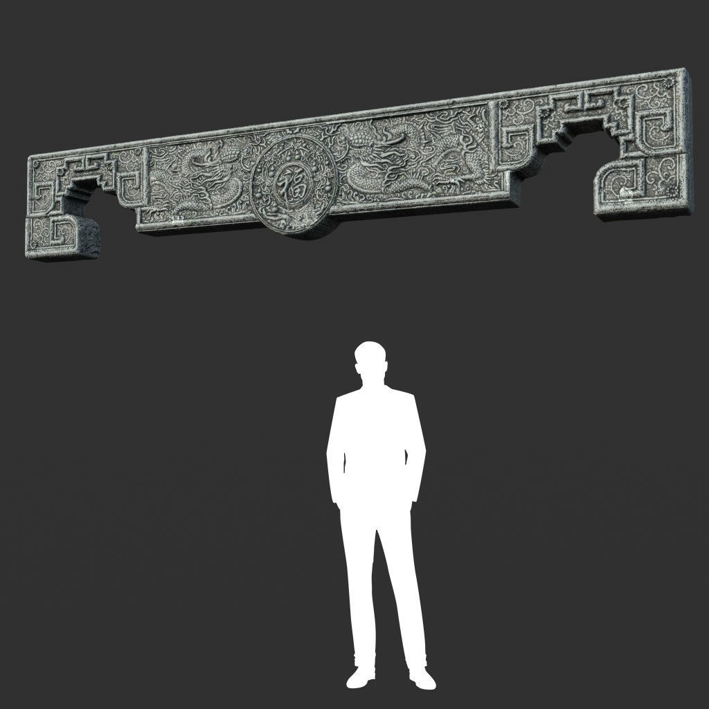 Low poly Ancient Dragon Temple Element Pack Low-poly 3D model_26