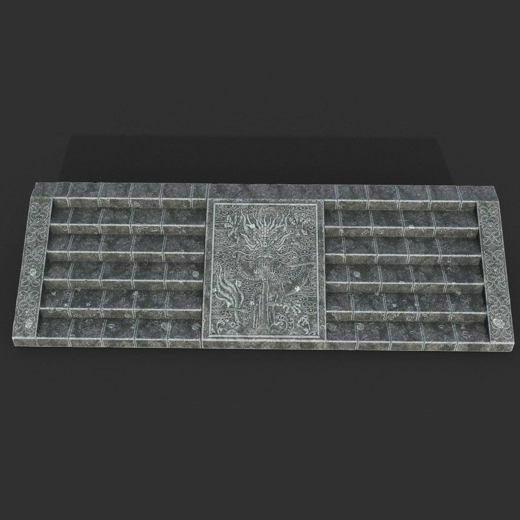 Low poly Ancient Dragon Temple Element Pack Low-poly 3D model_39