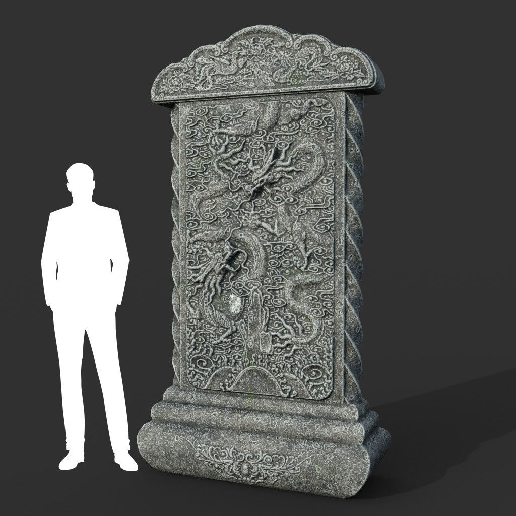 Low poly Ancient Dragon Temple Element Pack Low-poly 3D model_23