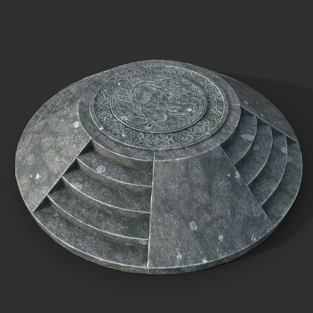Low poly Ancient Dragon Temple Element Pack Low-poly 3D model_12