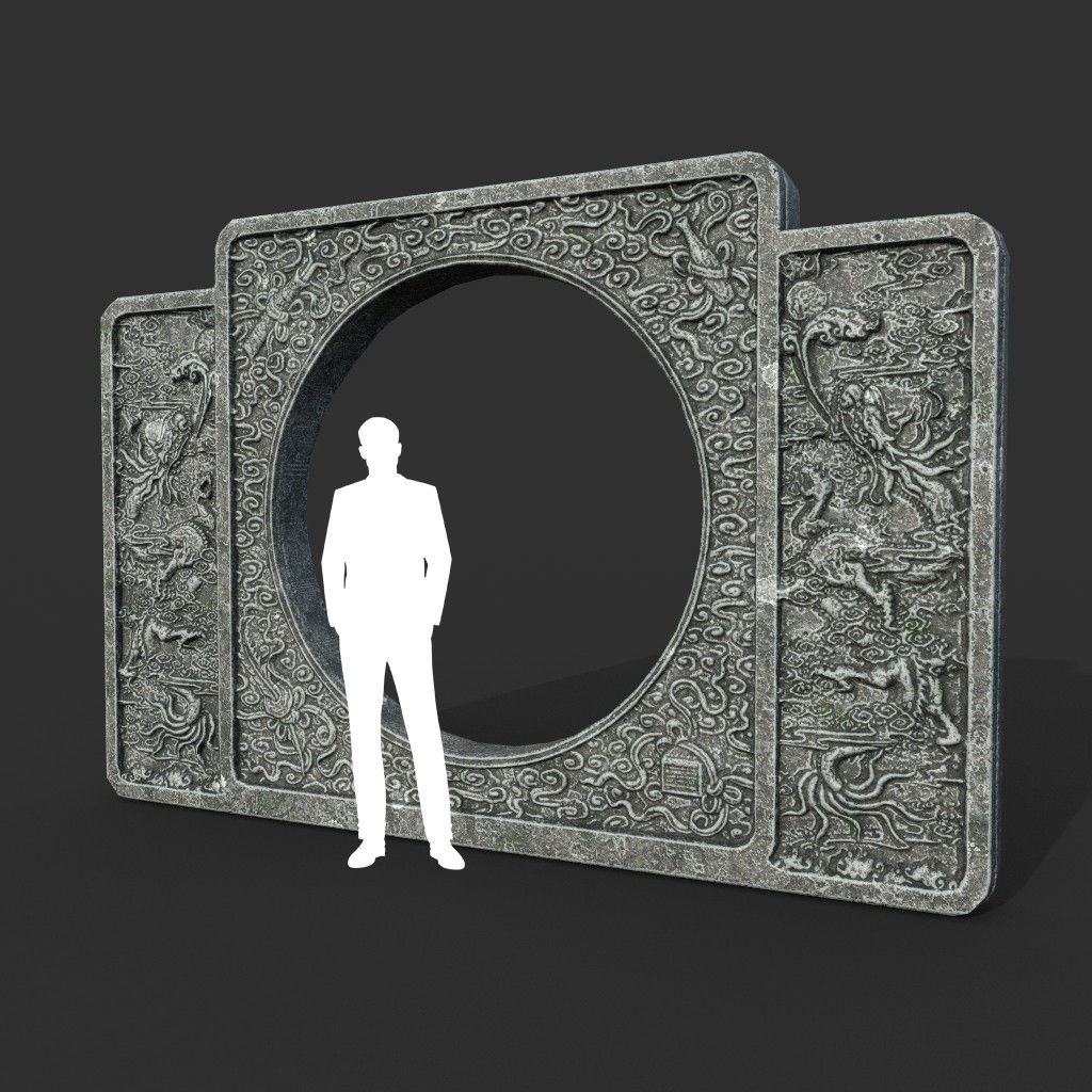 Low poly Ancient Dragon Temple Element Pack Low-poly 3D model_29