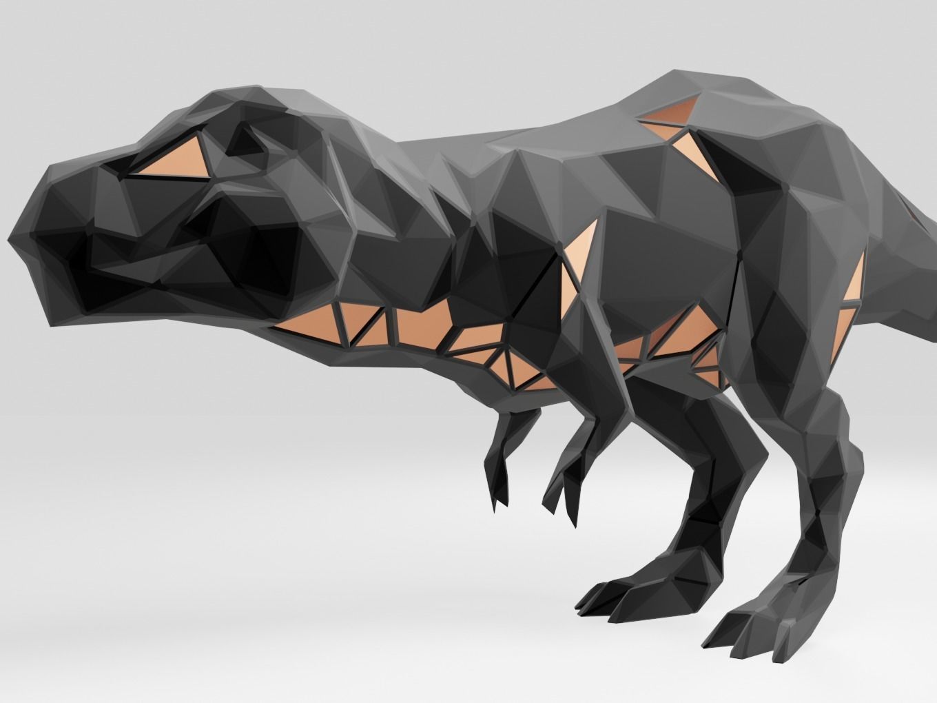 Polygonal Tyrannosaurus Parametric 3D print model_5