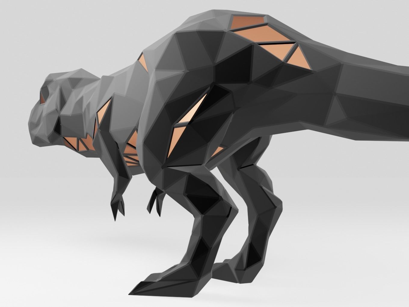 Polygonal Tyrannosaurus Parametric 3D print model_8