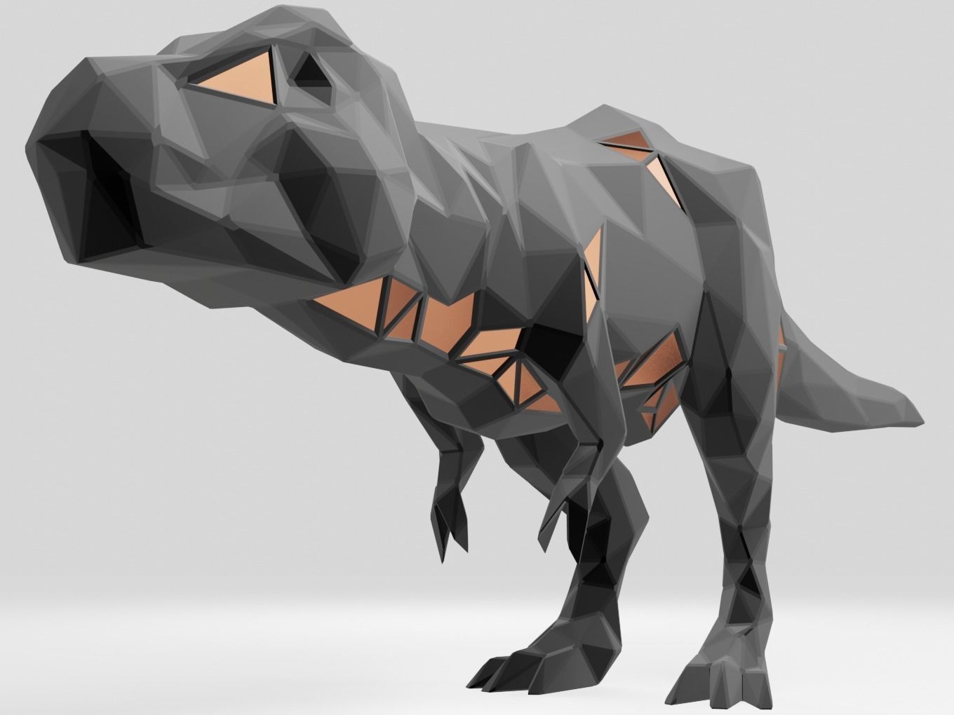 Polygonal Tyrannosaurus Parametric 3D print model_4