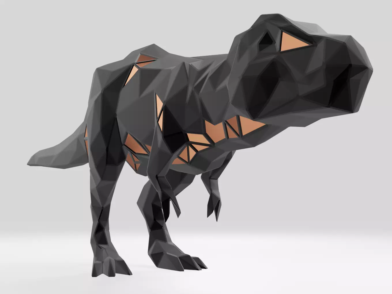 Polygonal Tyrannosaurus Parametric 3D print model_0