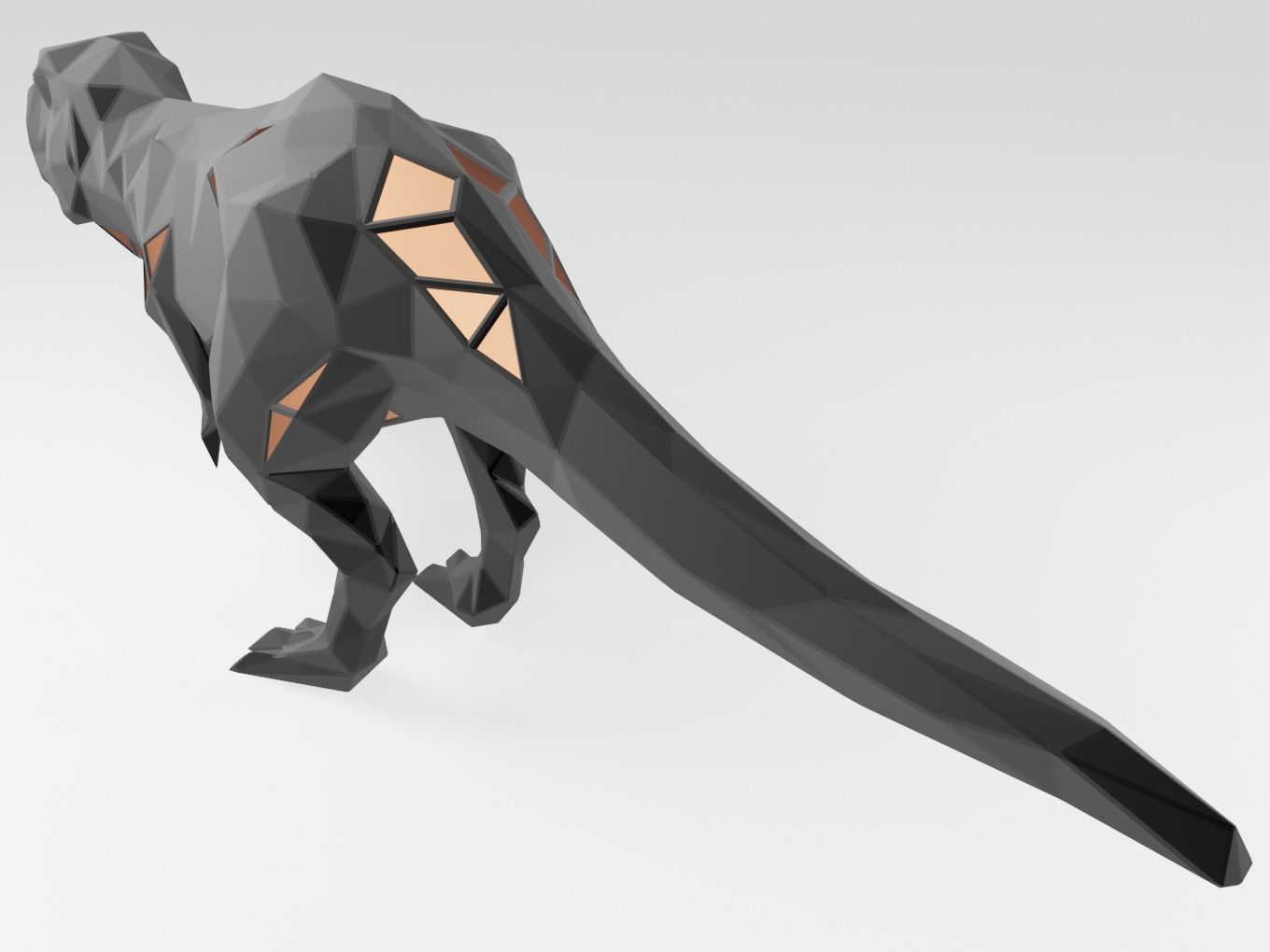 Polygonal Tyrannosaurus Parametric 3D print model_7
