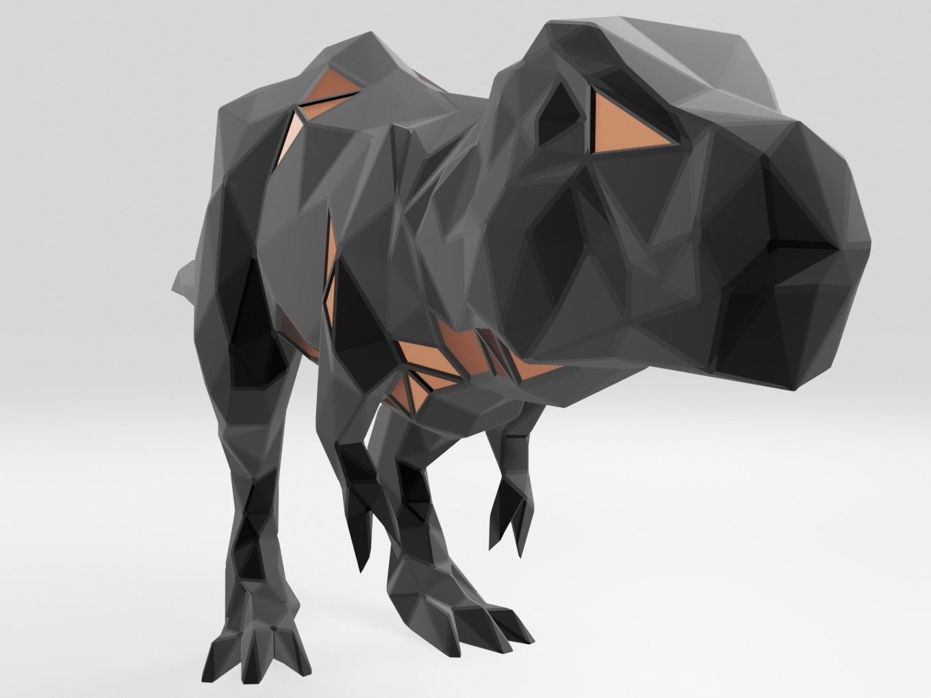 Polygonal Tyrannosaurus Parametric 3D print model_1