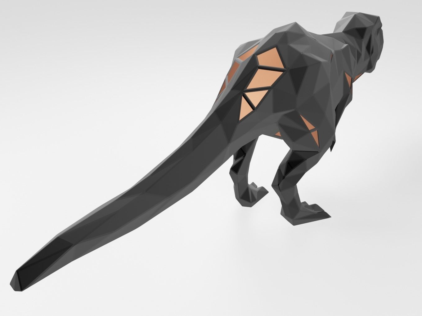 Polygonal Tyrannosaurus Parametric 3D print model_10