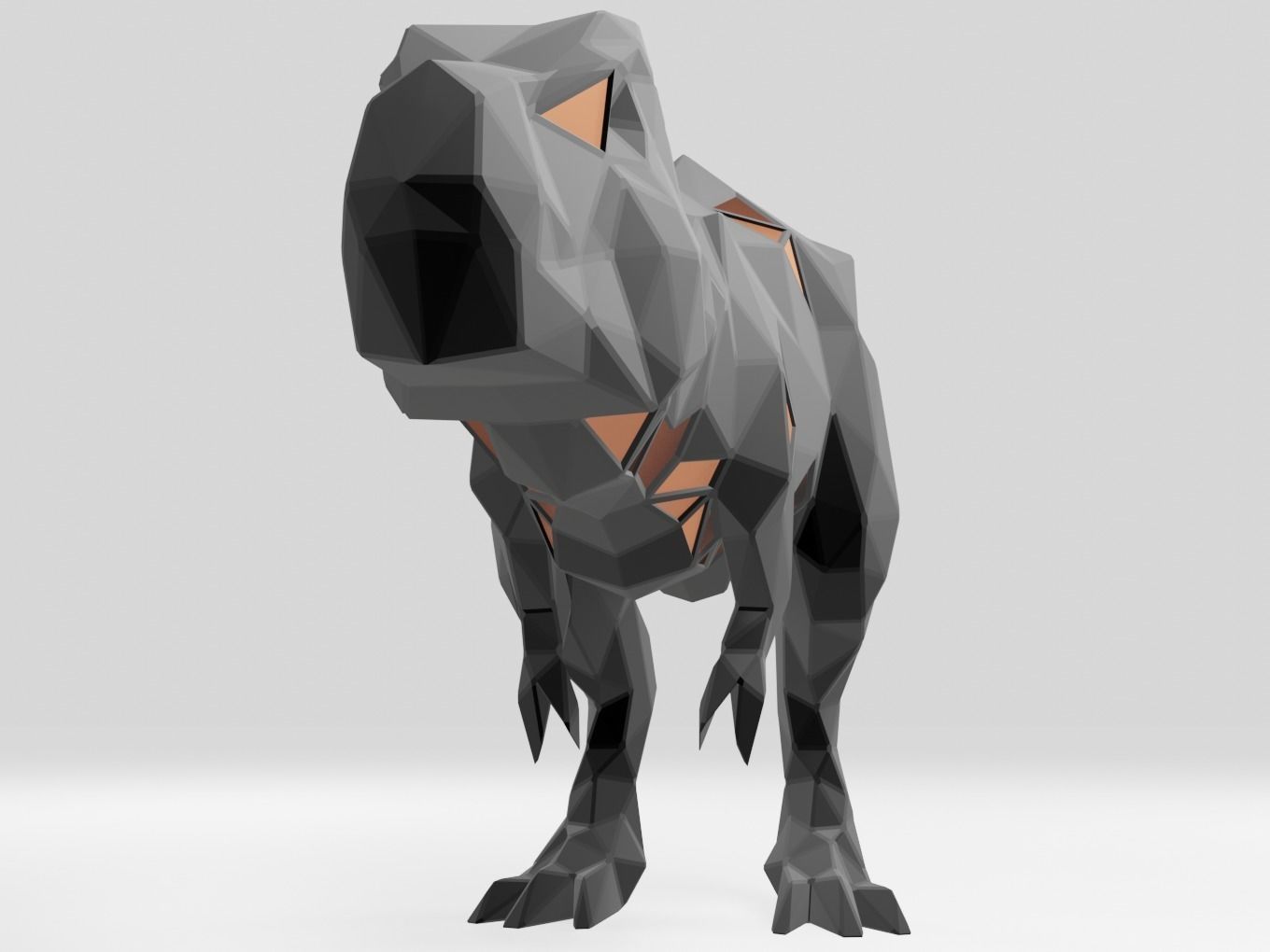 Polygonal Tyrannosaurus Parametric 3D print model_3