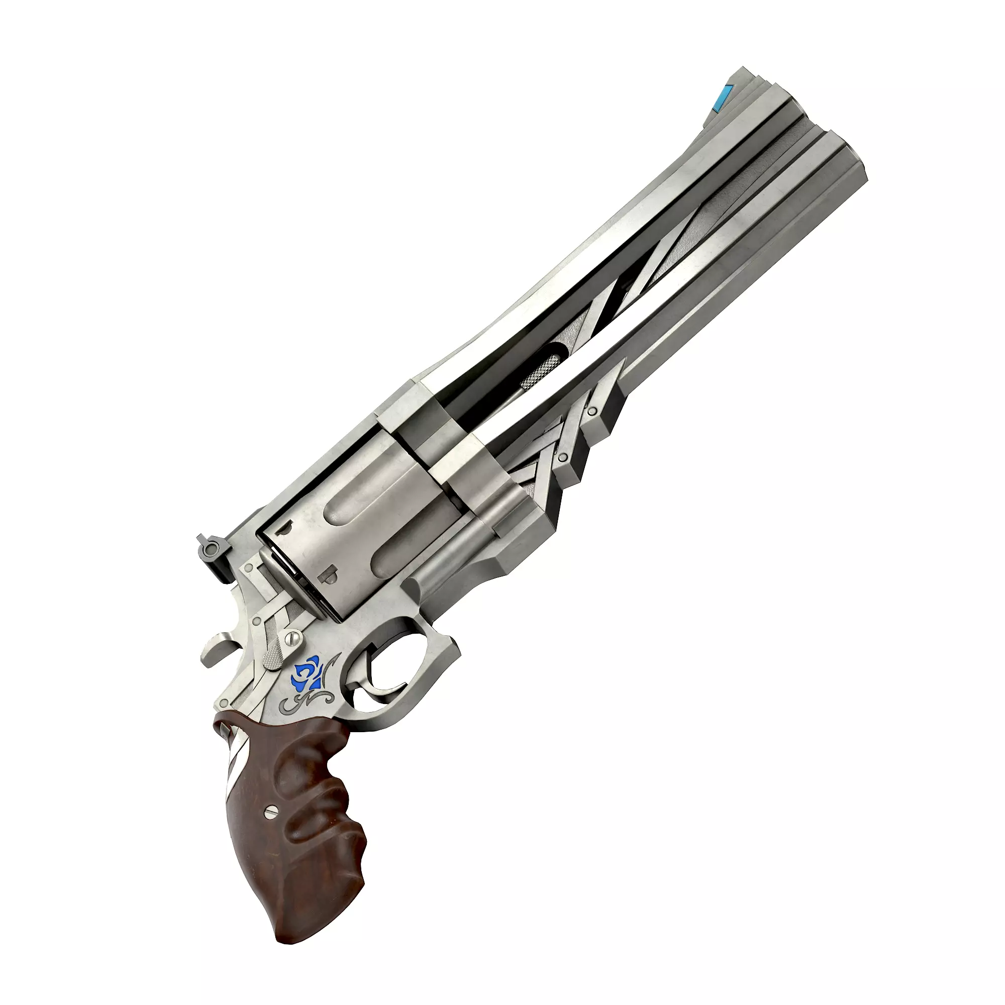 Blue rose Low-poly 3D model_31