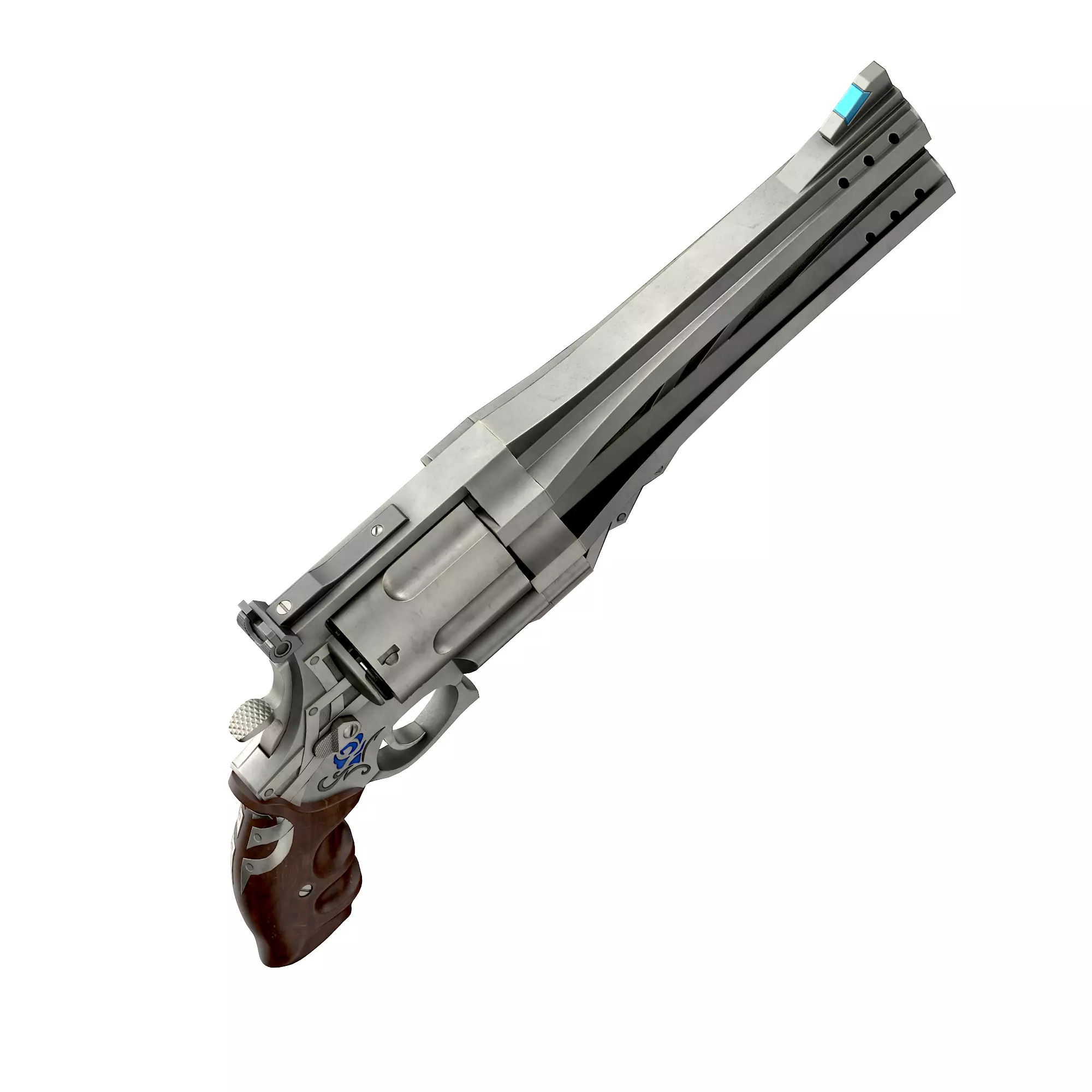 Blue rose Low-poly 3D model_32