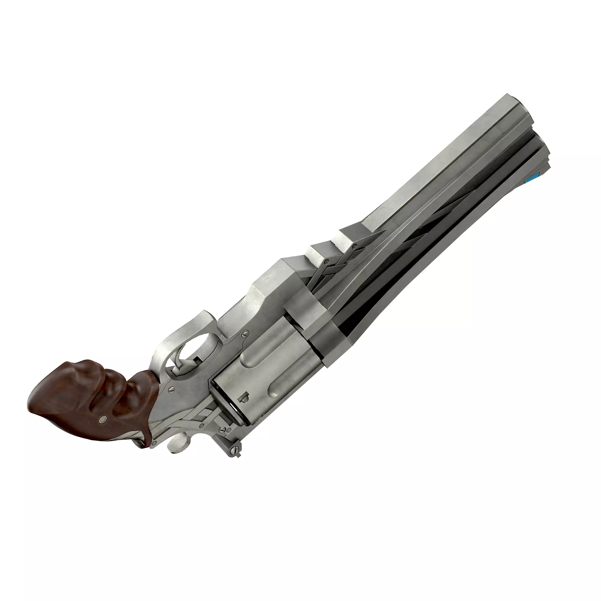 Blue rose Low-poly 3D model_19