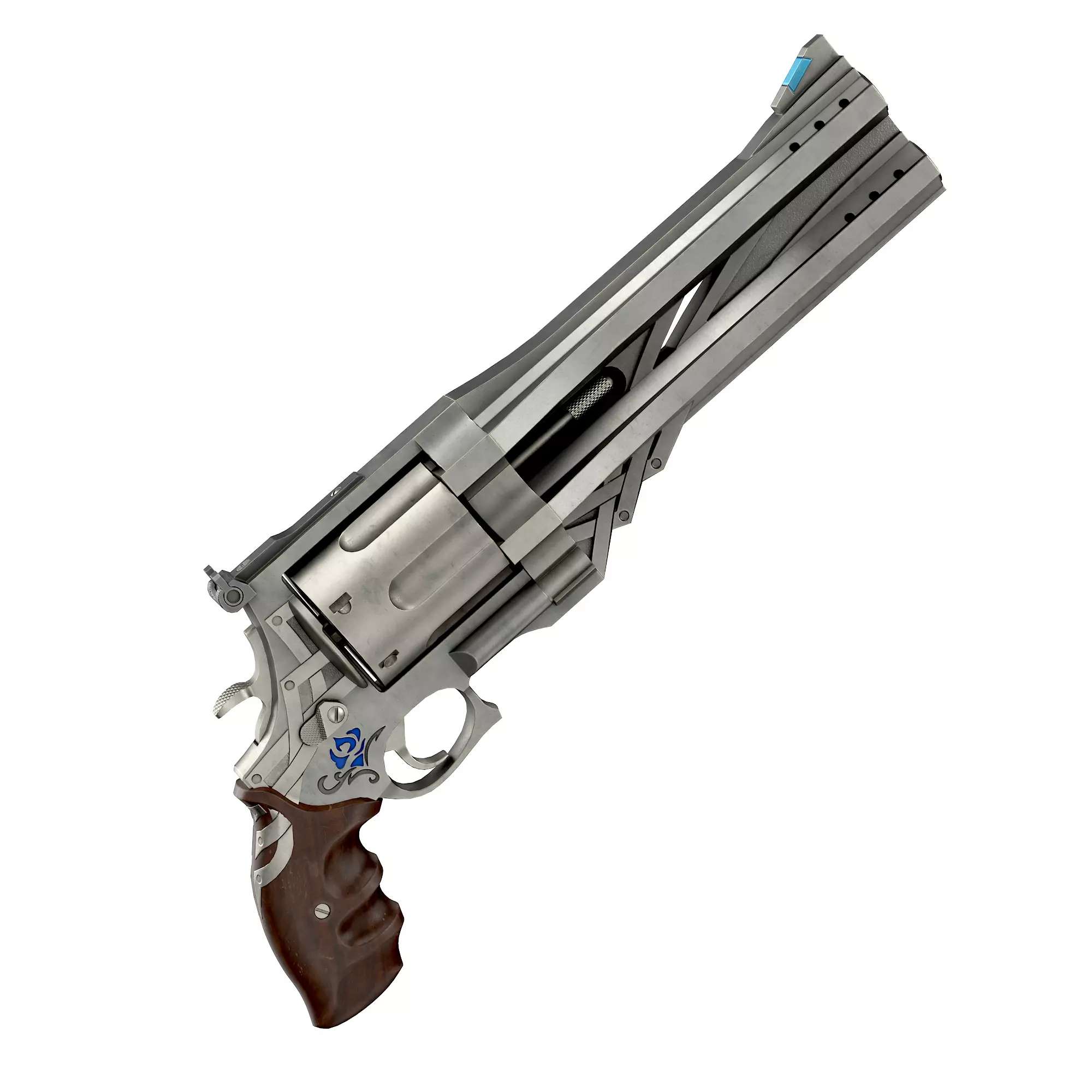 Blue rose Low-poly 3D model_27