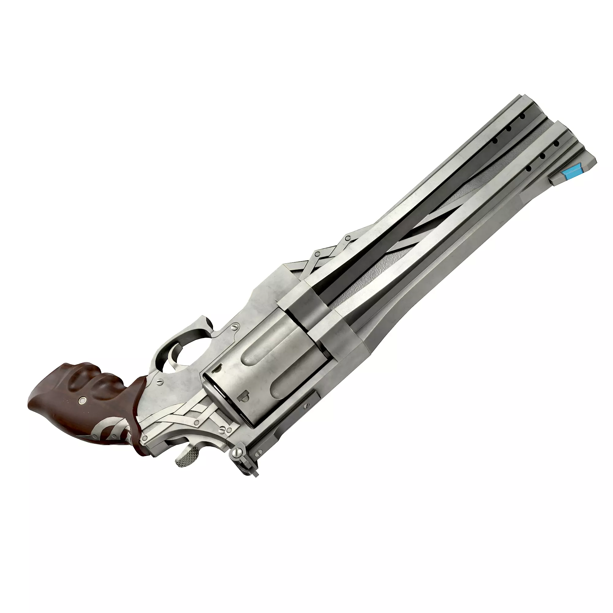 Blue rose Low-poly 3D model_26