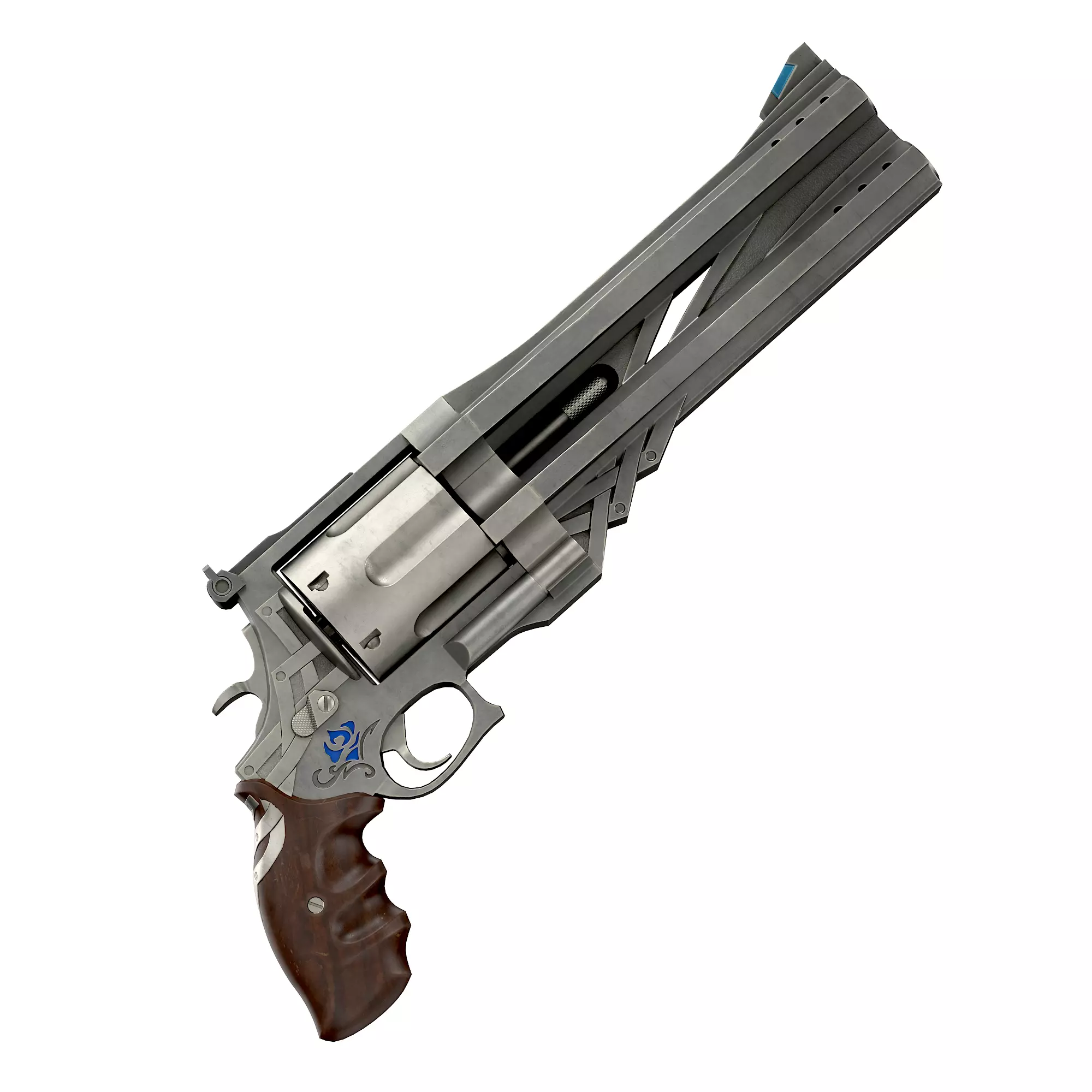 Blue rose Low-poly 3D model_36