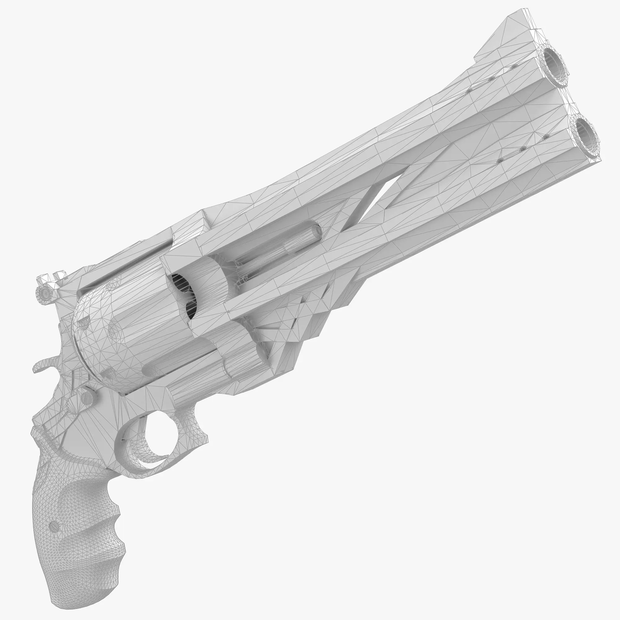 Blue rose Low-poly 3D model_9