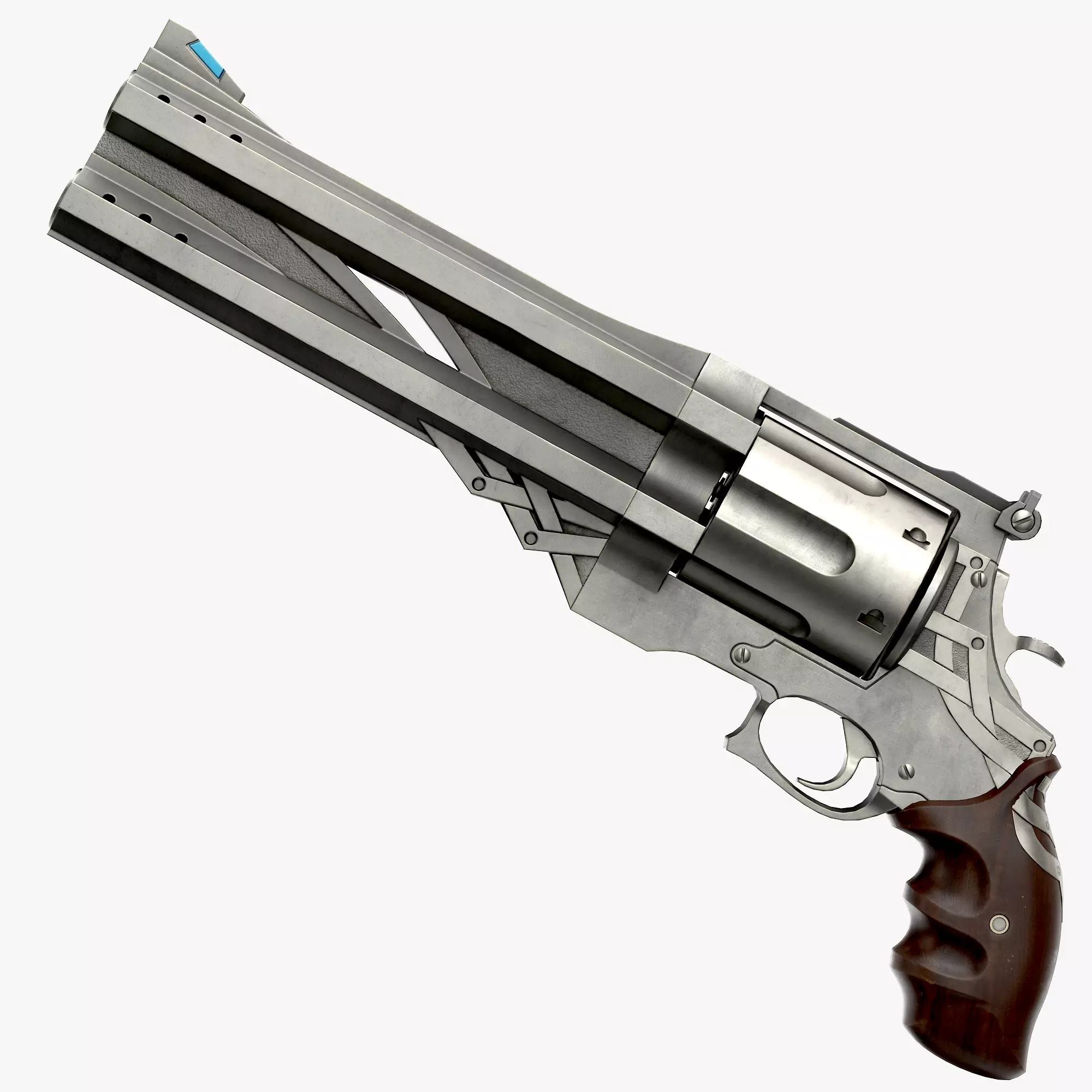 Blue rose Low-poly 3D model_6