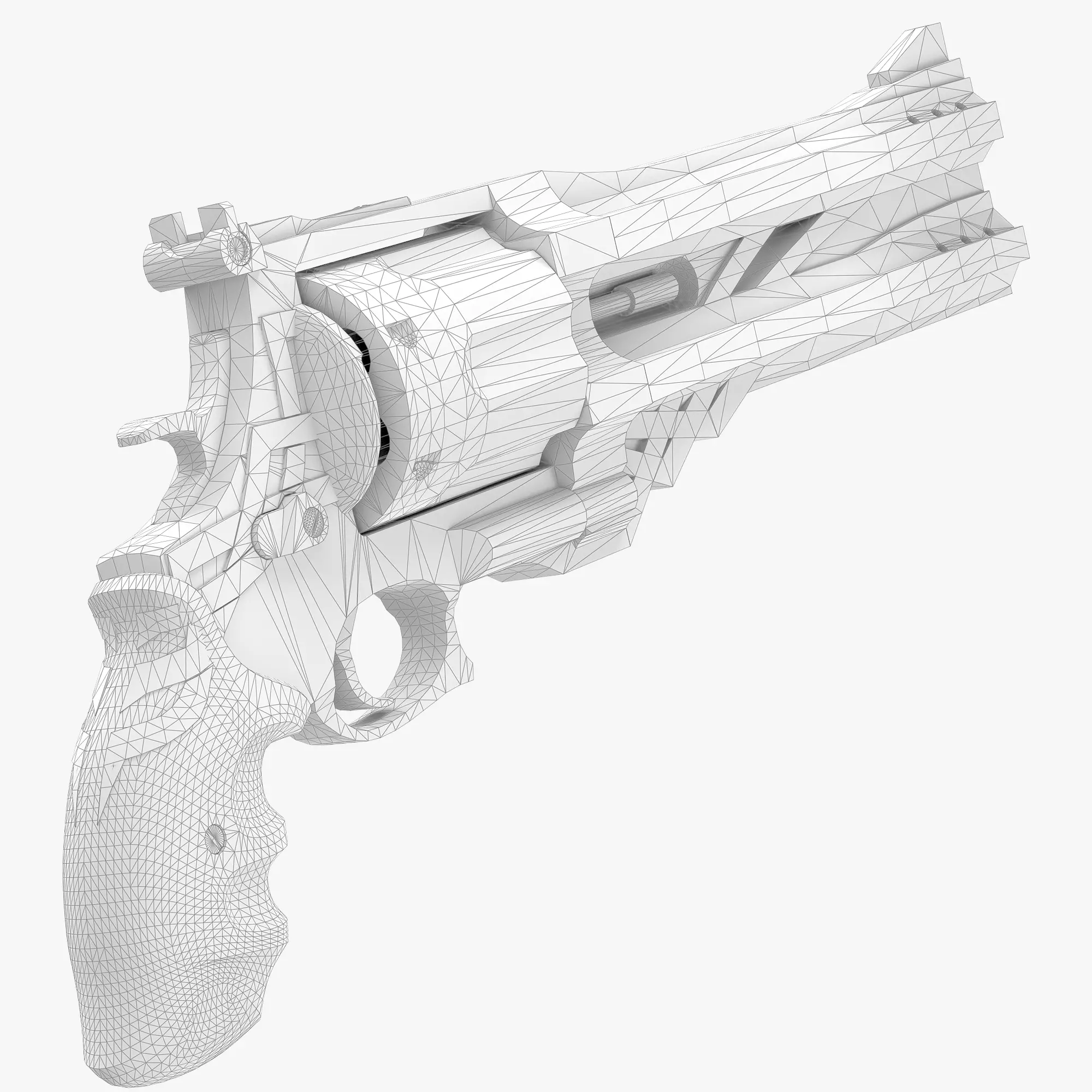 Blue rose Low-poly 3D model_7